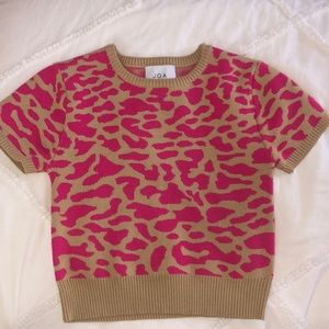 revolve cheetah knit top